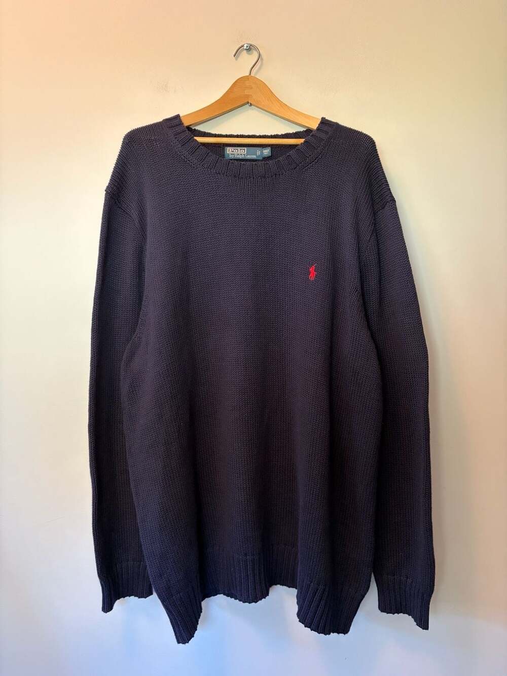 Polo Ralph Lauren Crewneck Sweater Size 3XLT Navy Blue Cotton